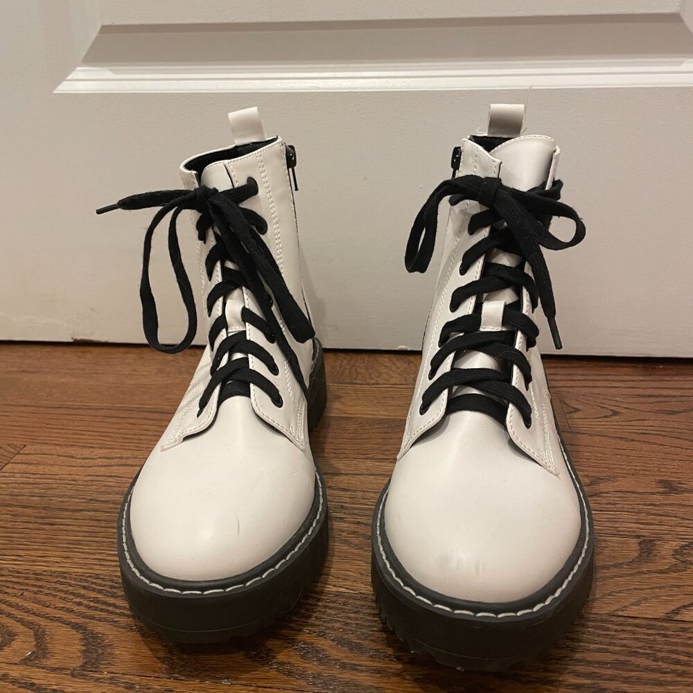 Never Worn White Military Boots